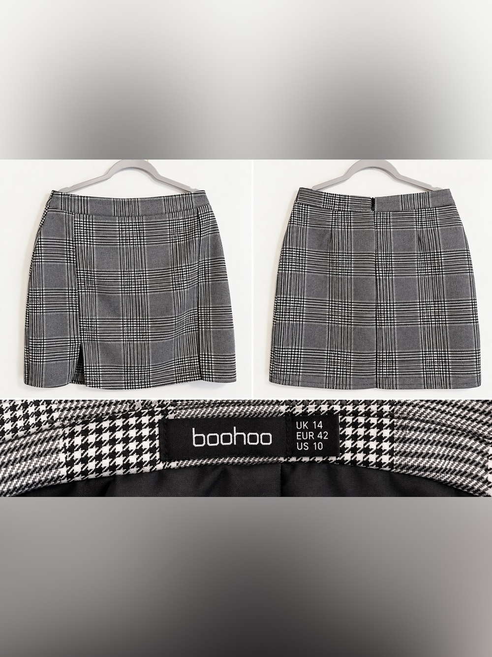 boohoo Black and White Glen Check Pencil Skirt